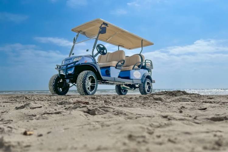 Luxury golf cart on Port Aransas beach