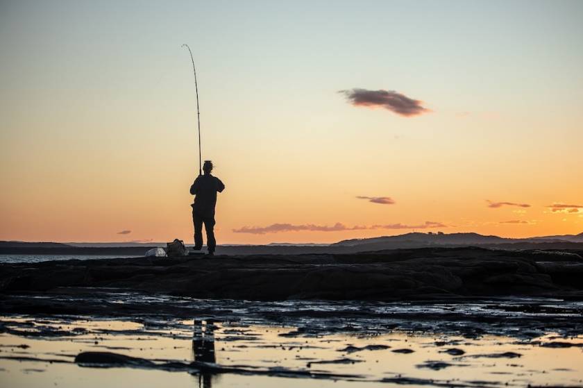 Angler fishing on the gulf